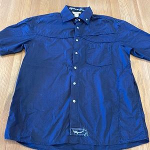 MENS shirt sleep snap button front shirt